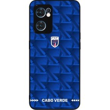 Coque OPPO Reno7 5G - Silicone rigide noir Maillot de football Cap-Vert 2026 personnalisable