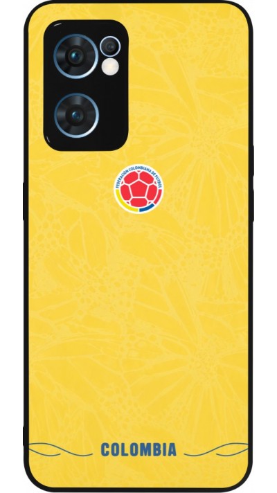 Coque OPPO Reno7 5G - Silicone rigide noir Maillot de football Colombie 2026 personnalisable