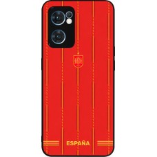 Coque OPPO Reno7 5G - Silicone rigide noir Maillot de football Espagne 2026 personnalisable