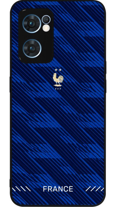 Coque OPPO Reno7 5G - Silicone rigide noir Maillot de football France 2026 personnalisable