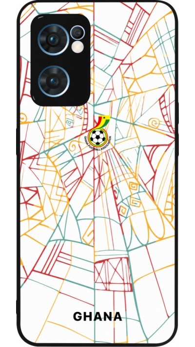 Coque OPPO Reno7 5G - Silicone rigide noir Maillot de football Ghana 2026 personnalisable