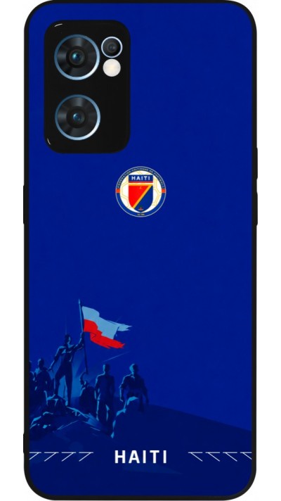 Coque OPPO Reno7 5G - Silicone rigide noir Maillot de football Haiti 2026 personnalisable