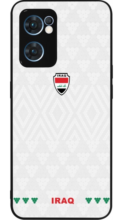 Coque OPPO Reno7 5G - Silicone rigide noir Maillot de football Irak 2026 personnalisable