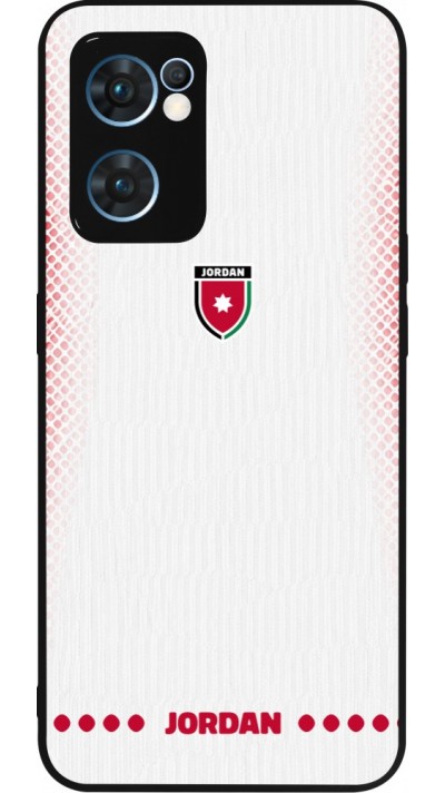 Coque OPPO Reno7 5G - Silicone rigide noir Maillot de football Jordanie 2026 personnalisable