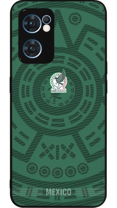 Coque OPPO Reno7 5G - Silicone rigide noir Maillot de football Mexique 2026 personnalisable