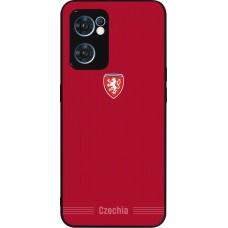 Coque OPPO Reno7 5G - Silicone rigide noir Maillot de football Répuplique Tchèque 2026 personnalisable