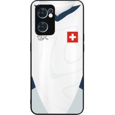 OPPO Reno7 5G Case Hülle - Silikon schwarz Schweiz Away personalisierbares Fussballtrikot