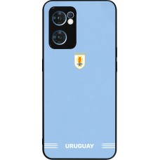 Coque OPPO Reno7 5G - Silicone rigide noir Maillot de football Uruguay 2026 personnalisable