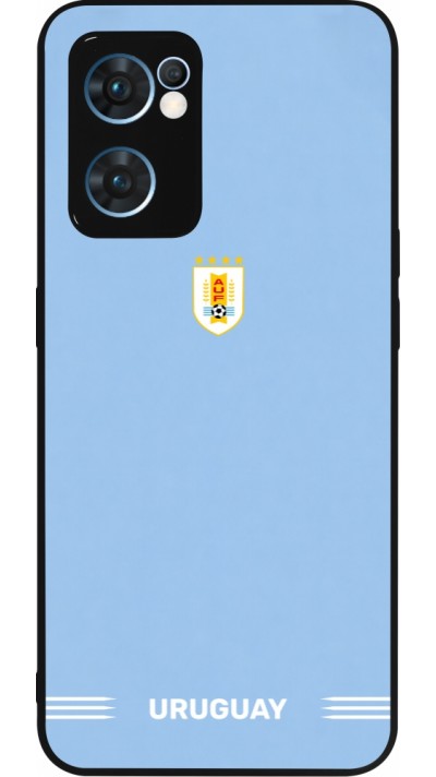 Coque OPPO Reno7 5G - Silicone rigide noir Maillot de football Uruguay 2026 personnalisable