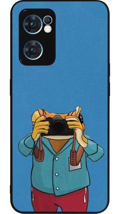 Coque OPPO Reno7 5G - Silicone rigide noir Frog with camera DTMF