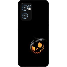 Coque OPPO Reno7 5G - Silicone rigide noir Halloween 2023 discreet pumpkin