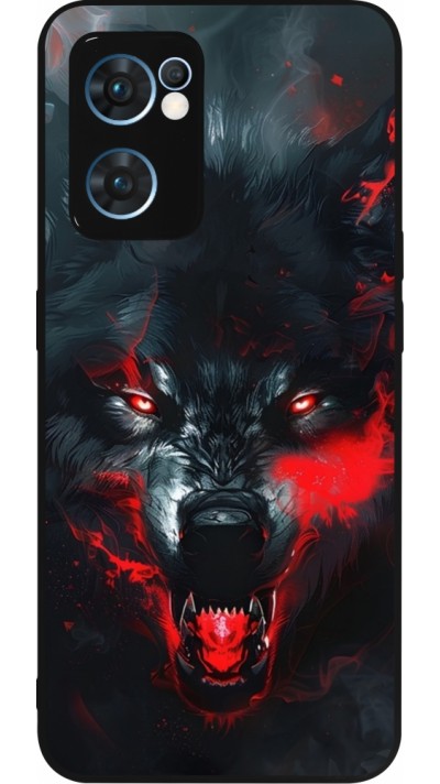 OPPO Reno7 5G Case Hülle - Silikon schwarz Halloween 2024 mad werewolf
