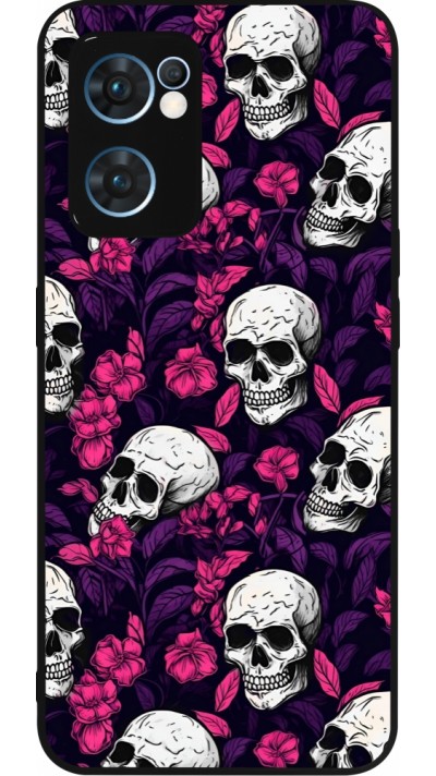 OPPO Reno7 5G Case Hülle - Silikon schwarz Halloween 2024 romantic skulls