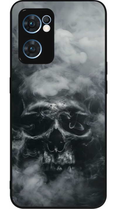 OPPO Reno7 5G Case Hülle - Silikon schwarz Halloween 2024 smoky skull