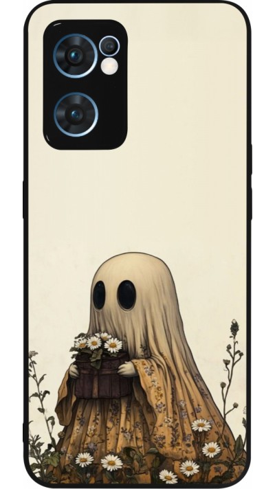Coque OPPO Reno7 5G - Silicone rigide noir Halloween 2025 Ghost gardener