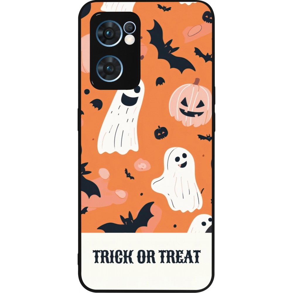OPPO Reno7 5G Case Hülle - Silikon schwarz Halloween 2025 Trick treat