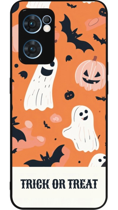 Coque OPPO Reno7 5G - Silicone rigide noir Halloween 2025 Trick treat Coque OPPO Reno7 5G - Silicone rigide noir Halloween 2025 Trick treat