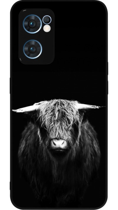 OPPO Reno7 5G Case Hülle - Silikon schwarz Highland calf black