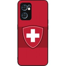 Coque OPPO Reno7 5G - Silicone rigide noir Hockey World Championship Ecusson Suisse