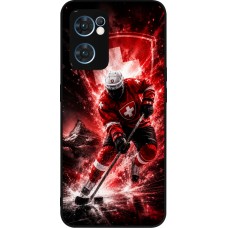 Coque OPPO Reno7 5G - Silicone rigide noir Hockey World Championship Player