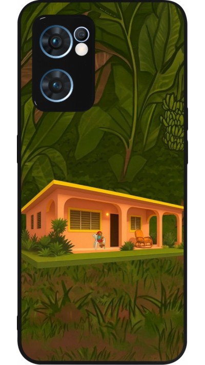 Coque OPPO Reno7 5G - Silicone rigide noir Benitos house DTMF