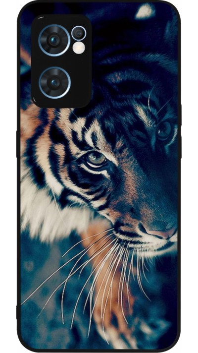 OPPO Reno7 5G Case Hülle - Silikon schwarz Incredible Lion
