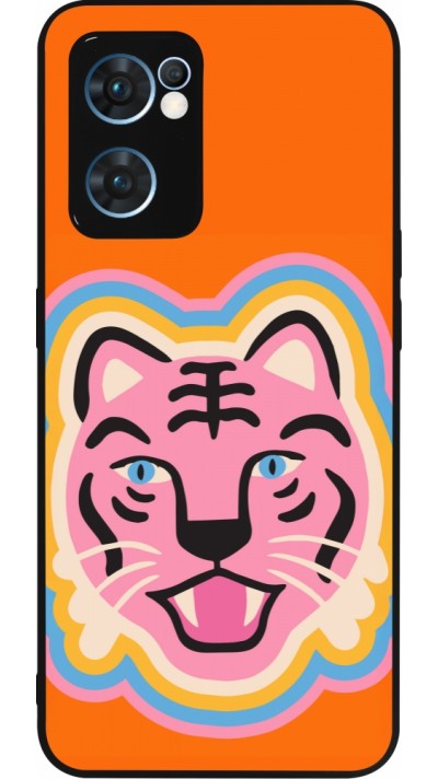 Coque OPPO Reno7 5G - Silicone rigide noir Lion colors 2026