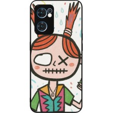 OPPO Reno7 5G Case Hülle - Silikon schwarz Little Girl Sketch