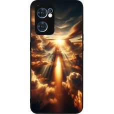 Coque OPPO Reno7 5G - Silicone rigide noir Lueur Céleste Zenith