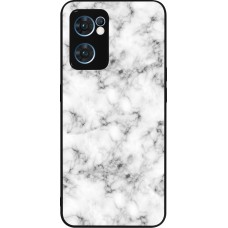 OPPO Reno7 5G Case Hülle - Silikon schwarz Marble 01