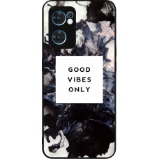 OPPO Reno7 5G Case Hülle - Silikon schwarz Marble Good Vibes Only