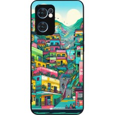 Coque OPPO Reno7 5G - Silicone rigide noir Medellin Comuna 13 Art