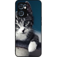 OPPO Reno7 5G Case Hülle - Silikon schwarz Meow 23