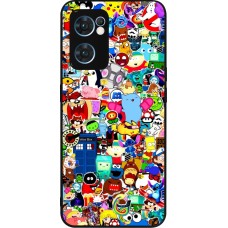 Coque OPPO Reno7 5G - Silicone rigide noir Mixed cartoons
