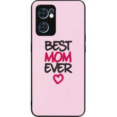 OPPO Reno7 5G Case Hülle - Silikon schwarz Mom 2023 best Mom ever pink
