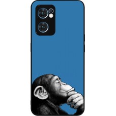 Coque OPPO Reno7 5G - Silicone rigide noir Monkey Pop Art