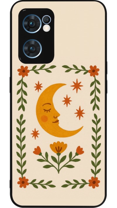 Coque OPPO Reno7 5G - Silicone rigide noir Half moon stamp 2026