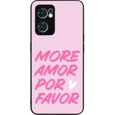 Coque OPPO Reno7 5G - Silicone rigide noir More amor porfavor
