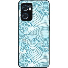 OPPO Reno7 5G Case Hülle - Silikon schwarz Ocean Waves