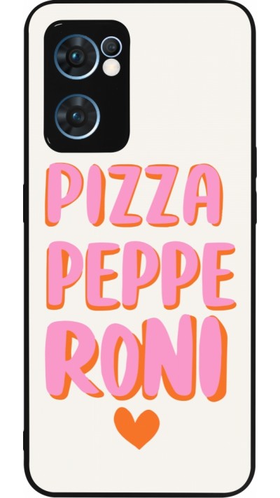 Coque OPPO Reno7 5G - Silicone rigide noir Pizza pepperoni 2026