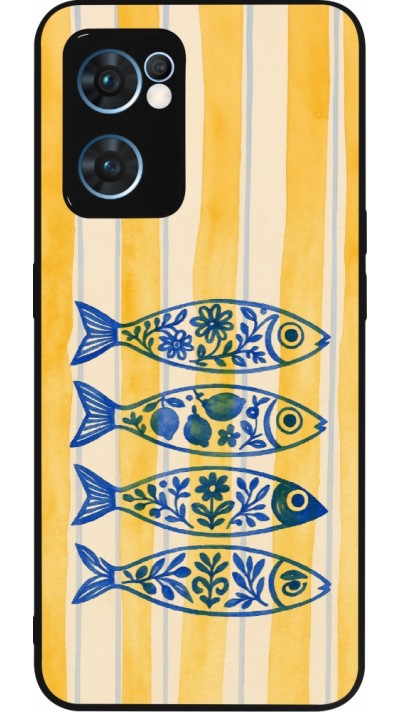 Coque OPPO Reno7 5G - Silicone rigide noir Portuguese fish 2026
