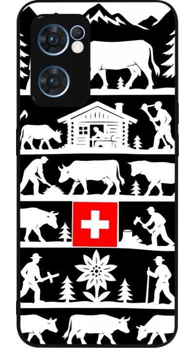 Coque OPPO Reno7 5G - Silicone rigide noir Poya Suisse 1 noir Coque OPPO Reno7 5G - Silicone rigide noir Poya Suisse 1 noir