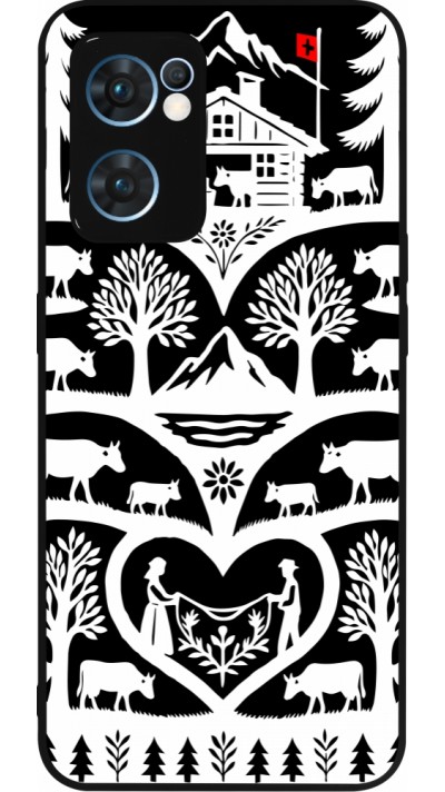 Coque OPPO Reno7 5G - Silicone rigide noir Poya Suisse 2 noir Coque OPPO Reno7 5G - Silicone rigide noir Poya Suisse 2 noir