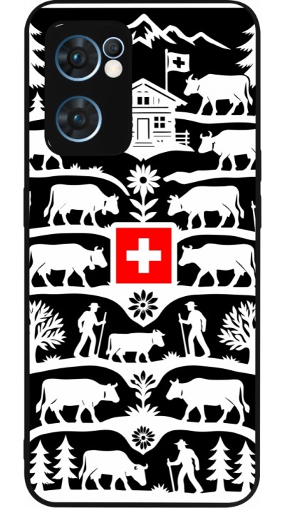 Coque OPPO Reno7 5G - Silicone rigide noir Poya Suisse 3 noir Coque OPPO Reno7 5G - Silicone rigide noir Poya Suisse 3 noir