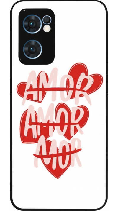 Coque OPPO Reno7 5G - Silicone rigide noir Saint Valentines Day 26 Amor