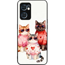 Coque OPPO Reno7 5G - Silicone rigide noir Saint Valentines Day 26 Cat Love