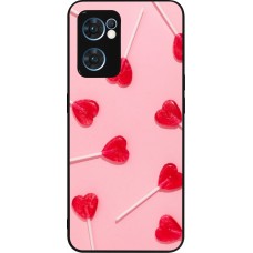 Coque OPPO Reno7 5G - Silicone rigide noir Saint Valentines Day 26 Lollipop