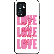 Coque OPPO Reno7 5G - Silicone rigide noir Saint Valentines Day 26 Love all we need is