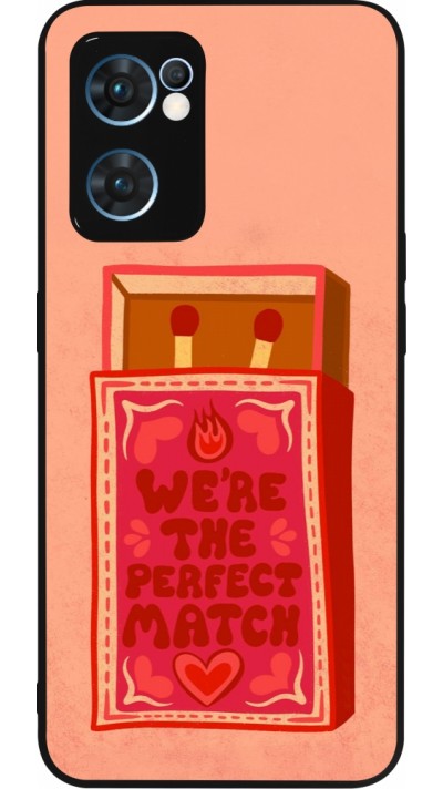 Coque OPPO Reno7 5G - Silicone rigide noir Saint Valentines Day 26 Perfect Match