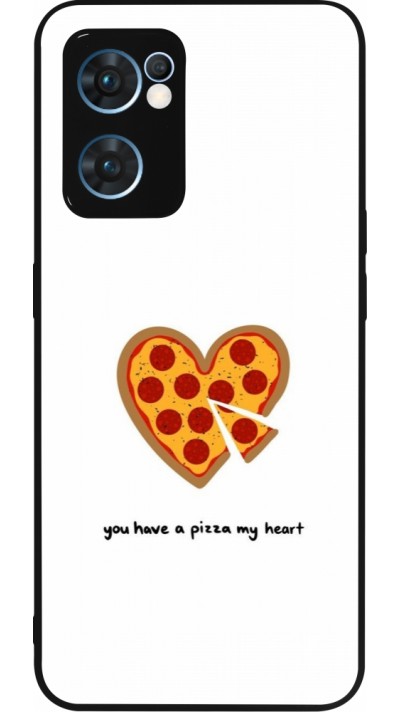 Coque OPPO Reno7 5G - Silicone rigide noir Saint Valentines Day 26 You have my pizza heart